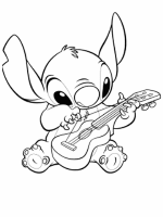 A coloring page of lilo and stitch